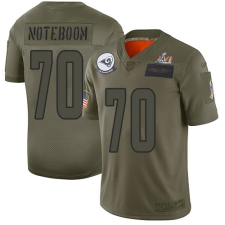 Nike Rams #70 Joseph Noteboom Camo Super Bowl LVI Patch Men's Stitched NFL Limited 2019 Salute To Service Jersey