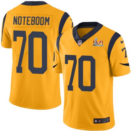 Nike Rams #70 Joseph Noteboom Gold Super Bowl LVI Patch Men's Stitched NFL Limited Rush Jersey