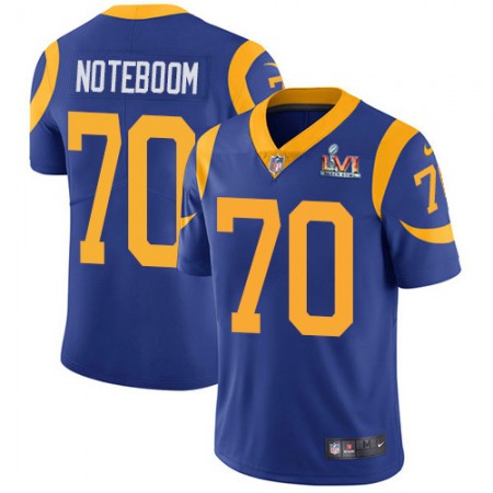 Nike Rams #70 Joseph Noteboom Royal Blue Alternate Super Bowl LVI Patch Men's Stitched NFL Vapor Untouchable Limited Jersey