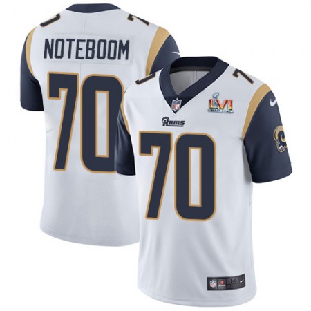 Nike Rams #70 Joseph Noteboom White Super Bowl LVI Patch Men's Stitched NFL Vapor Untouchable Limited Jersey
