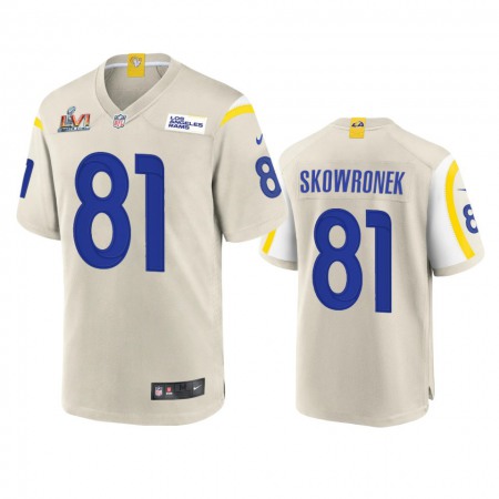 Los Angeles Rams #81 Ben Skowronek Men's Super Bowl LVI Patch Nike Game NFL Jersey - Bone