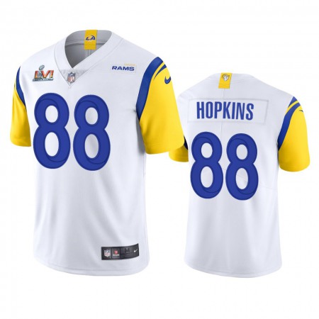 Los Angeles Rams #88 Brycen Hopkins Men's Super Bowl LVI Patch Nike Alternate Vapor Limited NFL Jersey - White