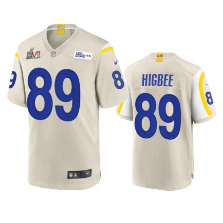 Los Angeles Rams #89 Tyler Higbee Men's Super Bowl LVI Patch Nike Game NFL Jersey - Bone