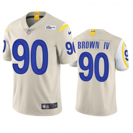 Los Angeles Rams #90 Earnest Brown IV Men's Nike Vapor Limited NFL Jersey - Bone