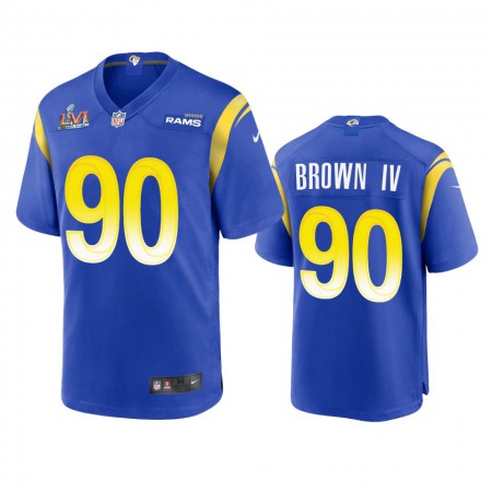 Los Angeles Rams #90 Earnest Brown IV Men's Super Bowl LVI Patch Nike Game NFL Jersey - Royal