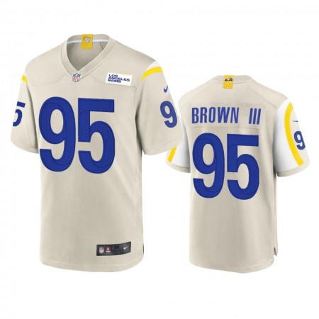 Los Angeles Rams #95 Bobby Brown III Men's Nike Game NFL Jersey - Bone