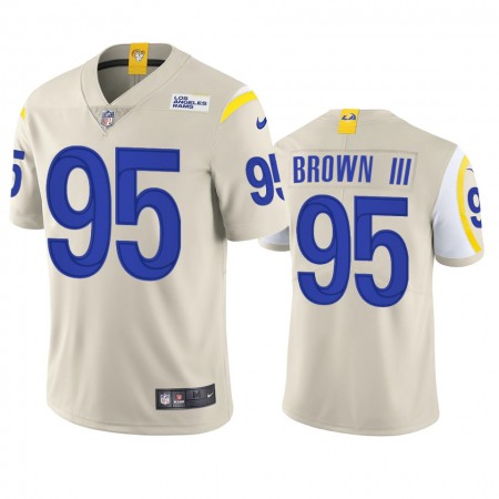 Los Angeles Rams #95 Bobby Brown III Men's Nike Vapor Limited NFL Jersey - Bone