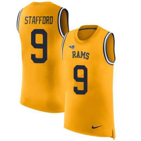 Los Angeles Rams #9 Matthew Stafford Gold Men's Stitched NFL Limited Rush Tank Top Jersey