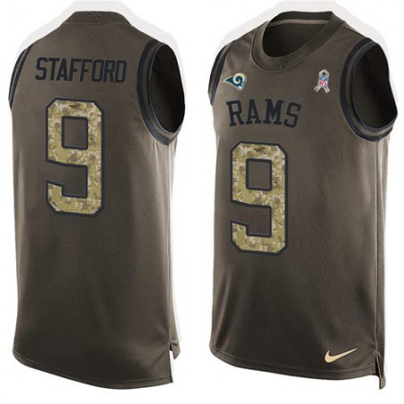 Los Angeles Rams #9 Matthew Stafford Green Men's Stitched NFL Limited Salute To Service Tank Top Jersey