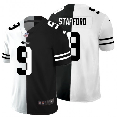 Los Angeles Rams #9 Matthew Stafford Men's Black V White Peace Split Nike Vapor Untouchable Limited NFL Jersey