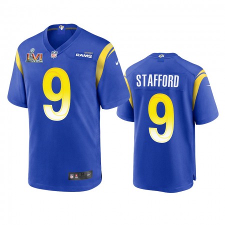 Los Angeles Rams #9 Matthew Stafford Men's Nike Super Bowl LVI Patch Game NFL Jersey - Royal