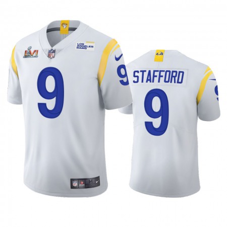 Los Angeles Rams #9 Matthew Stafford Men's Super Bowl LVI Patch Nike 2021 Vapor Limited NFL Jersey - White