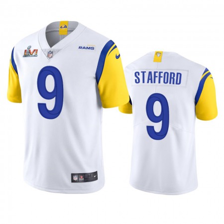 Los Angeles Rams #9 Matthew Stafford Men's Super Bowl LVI Patch Nike Alternate Vapor Limited NFL Jersey - White