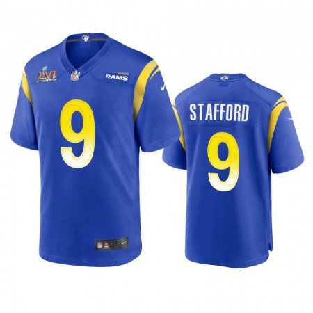 Los Angeles Rams #9 Matthew Stafford Men's Super Bowl LVI Patch Nike Game NFL Jersey - Royal