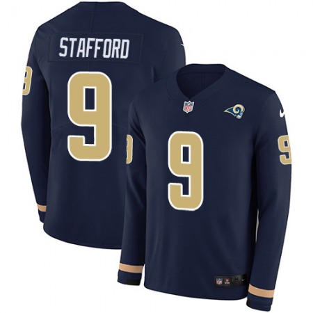 Los Angeles Rams #9 Matthew Stafford Navy Blue Team Color Men's Stitched NFL Limited Therma Long Sleeve Jersey