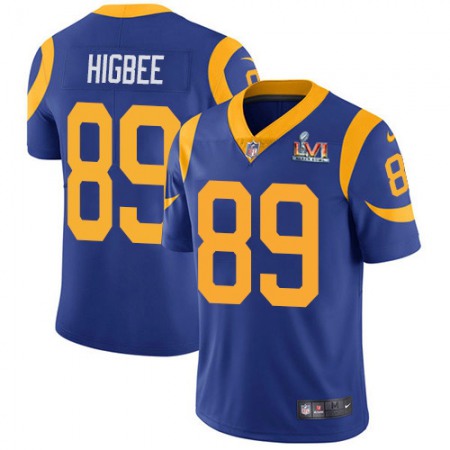 Nike Rams #89 Tyler Higbee Royal Blue Alternate Super Bowl LVI Patch Men's Stitched NFL Vapor Untouchable Limited Jersey