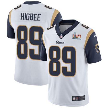 Nike Rams #89 Tyler Higbee White Super Bowl LVI Patch Men's Stitched NFL Vapor Untouchable Limited Jersey