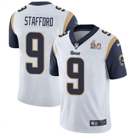 Nike Rams #9 Matthew Stafford White Super Bowl LVI Patch Men's Stitched NFL Vapor Untouchable Limited Jersey