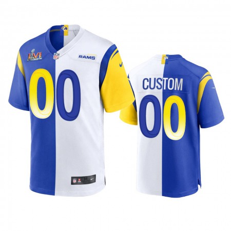 Los Angeles Rams Custom Super Bowl LVI Patch Nike Royal White Split Game NFL Limited Jersey