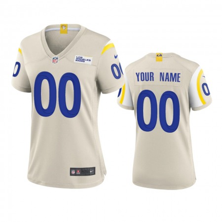 Los Angeles Rams Custom Women's Nike Game NFL Jersey - Bone