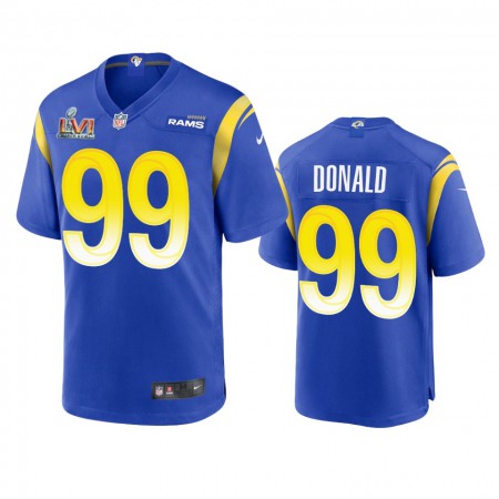 Los Angeles Rams #99 Aaron Donald Men's Nike Super Bowl LVI Patch Game NFL Jersey - Royal