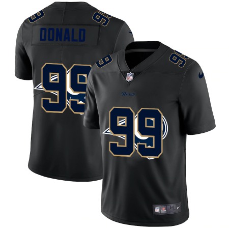 Los Angeles Rams #99 Aaron Donald Men's Nike Team Logo Dual Overlap Limited NFL Jersey Black