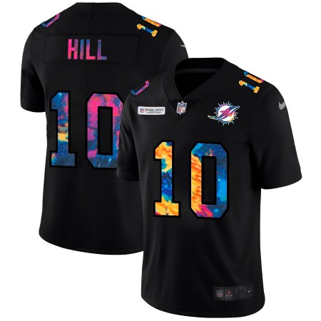 Miami Dolphins #10 Tyreek Hill Men's Nike Multi-Color Black 2020 NFL Crucial Catch Vapor Untouchable Limited Jersey