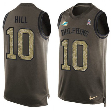 Nike Dolphins #10 Tyreek Hill Green Men's Stitched NFL Limited Salute To Service Tank Top Jersey