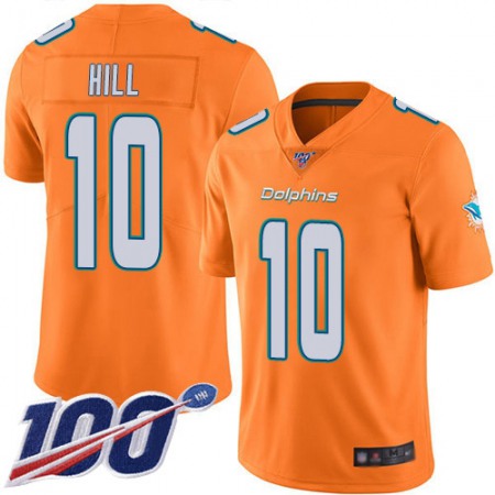 Nike Dolphins #10 Tyreek Hill Orange Men's Stitched NFL Limited Rush 100th Season Jersey