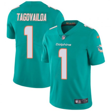 Nike Dolphins #1 Tua Tagovailoa Aqua Green Team Color Men's Stitched NFL Vapor Untouchable Limited Jersey