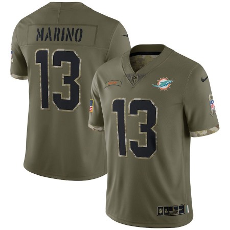 Miami Dolphins #13 Dan Marino Nike Men's 2022 Salute To Service Limited Jersey - Olive