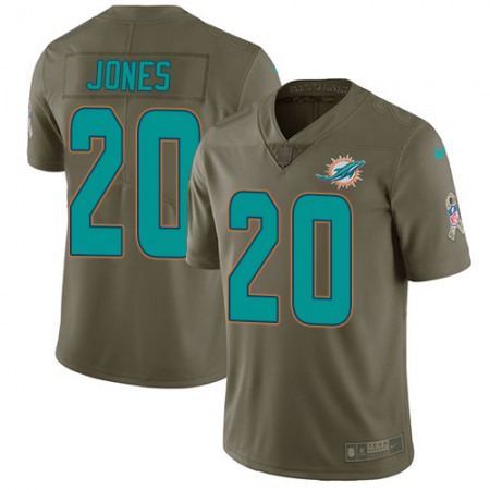 Nike Dolphins #20 Reshad Jones Olive Men's Stitched NFL Limited 2017 Salute to Service Jersey