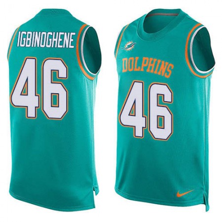 Nike Dolphins #46 Noah Igbinoghene Aqua Green Team Color Men's Stitched NFL Limited Tank Top Jersey