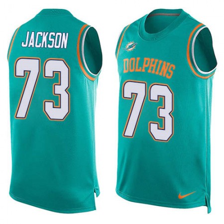 Nike Dolphins #73 Austin Jackson Aqua Green Team Color Men's Stitched NFL Limited Tank Top Jersey