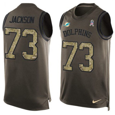 Nike Dolphins #73 Austin Jackson Green Men's Stitched NFL Limited Salute To Service Tank Top Jersey