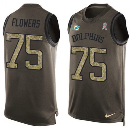 Nike Dolphins #75 Ereck Flowers Green Men's Stitched NFL Limited Salute To Service Tank Top Jersey