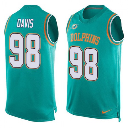 Nike Dolphins #98 Raekwon Davis Aqua Green Team Color Men's Stitched NFL Limited Tank Top Jersey