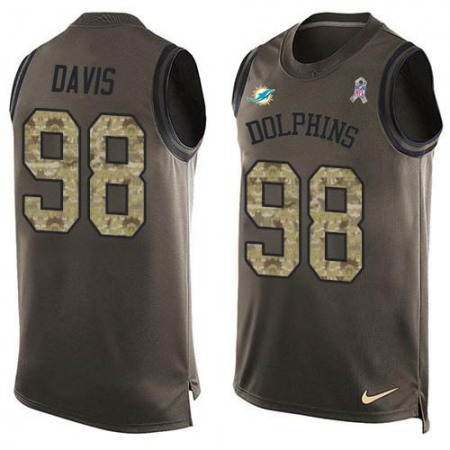 Nike Dolphins #98 Raekwon Davis Green Men's Stitched NFL Limited Salute To Service Tank Top Jersey