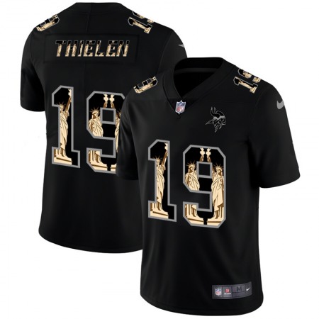 Minnesota Vikings #19 Adam Thielen Carbon Black Vapor Statue Of Liberty Limited NFL Jersey