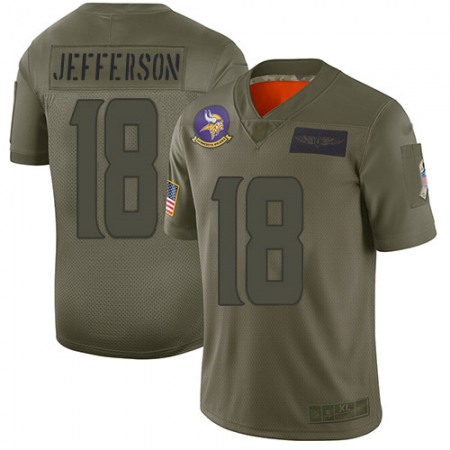Nike Vikings #18 Justin Jefferson Camo Men's Stitched NFL Limited 2019 Salute To Service Jersey