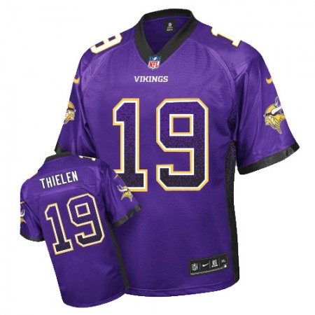 Nike Vikings #19 Adam Thielen Purple Team Color Men's Stitched NFL Elite Drift Fashion Jersey