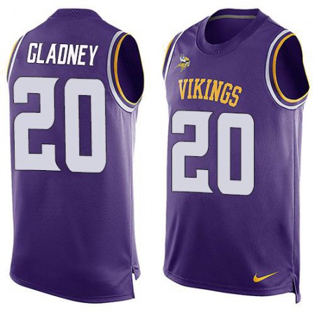 Nike Vikings #20 Jeff Gladney Purple Team Color Men's Stitched NFL Limited Tank Top Jersey