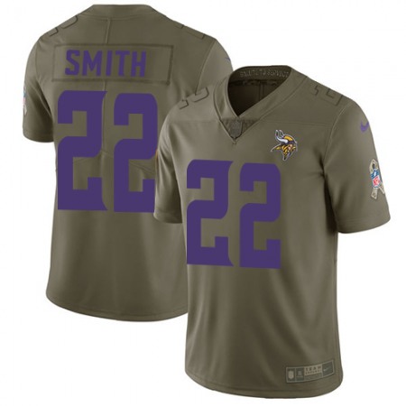 Nike Vikings #22 Harrison Smith Olive Men's Stitched NFL Limited 2017 Salute to Service Jersey