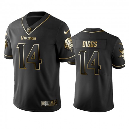 Vikings #14 Stefon Diggs Men's Stitched NFL Vapor Untouchable Limited Black Golden Jersey