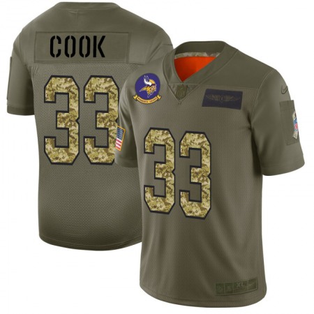 Minnesota Vikings #33 Dalvin Cook Men's Nike 2019 Olive Camo Salute To Service Limited NFL Jersey