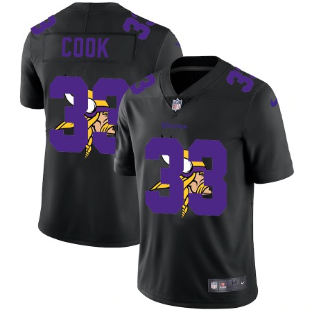 Minnesota Vikings #33 Dalvin Cook Men's Nike Team Logo Dual Overlap Limited NFL Jersey Black