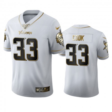 Minnesota Vikings #33 Dalvin Cook Men's Nike White Golden Edition Vapor Limited NFL 100 Jersey