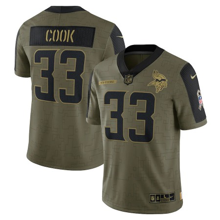 Minnesota Vikings #33 Dalvin Cook Olive Nike 2021 Salute To Service Limited Player Jersey