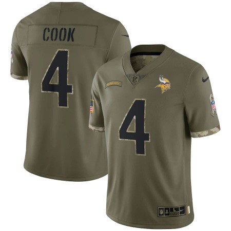 Minnesota Vikings #4 Dalvin Cook Nike Men's 2022 Salute To Service Limited Jersey - Olive