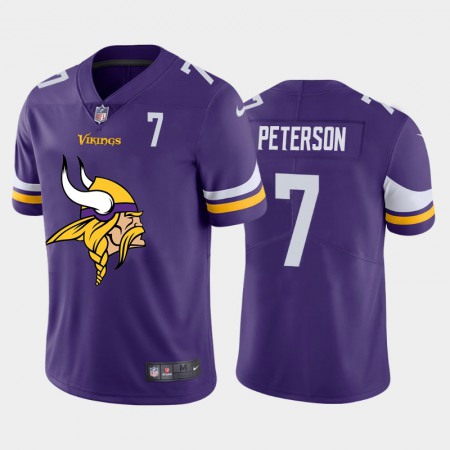 Minnesota Vikings #7 Patrick Peterson Purple Men's Nike Big Team Logo Player Vapor Limited NFL Jersey